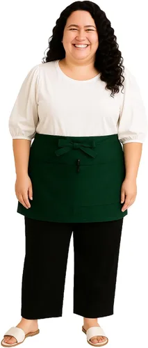 Miniatura 13 de King Mills Delantales unisex de cintura/media para servidor de bistró con bolsillos. Delantal talla grande XL XXL o cintura W40+, extra grande