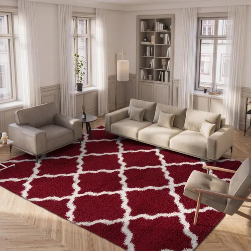 Miniatura 106 de Safavieh - Dallas Shag Collection SGD257A - Alfombra de área con diseño de enrejado de 10 x 14 pies