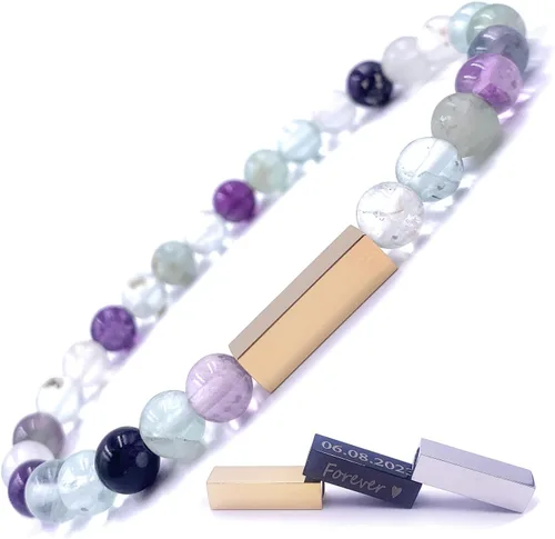 Miniatura 62 de Pulseras de cuentas personalizadas, Pulsera de piedras preciosas de 0.236 in, Pulsera grabada con láser, Pulsera de piedra natural, Pulseras unisex