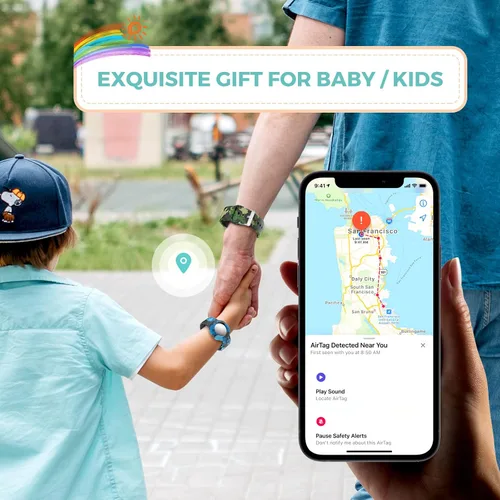 Miniatura 5 de Pulsera Air Tag para niños (paquete de 2) – Pulsera de silicona suave para niños – Soporte ligero para rastreador GPS compatible con Apple Air Tag
