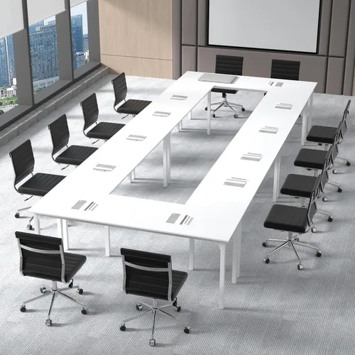 Miniatura 7 de Okeysen Silla de escritorio de oficina sin brazos, Silla giratoria ergonómica de sala de conferencias con respaldo medio, altura ajustable, silla