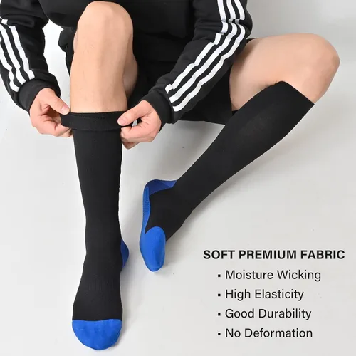 Miniatura 6 de COOPLUS Calcetines de compresión para mujeres y hombres, 20-30 mmHg, soporte de circulación hasta la rodilla, para enfermera, correr, atletismo