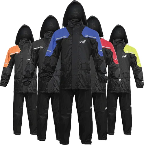 Miniatura 8 de HWK Traje de lluvia para motocicleta para hombres y mujeres, equipo de lluvia para motocicleta impermeable de dos piezas con chaqueta y pantalones