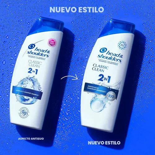 Miniatura 2 de Head & Shoulders Champú y acondicionador anticaspa, Classic Clean 2 en 1, 1% piritiona de zinc, control de escamas, limpieza profunda, cuidado