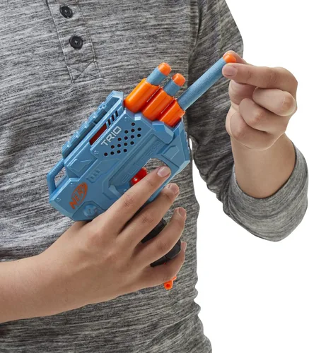 Miniatura 7 de Nerf Elite 2.0 Trio SD-3 Blaster – Incluye 6 dardos oficiales – 3 barriles – Riel táctico para personalizar la capacidad