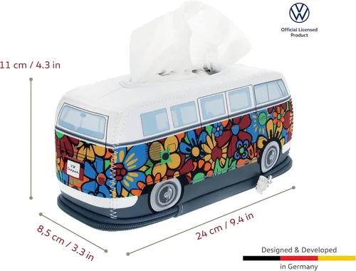 Miniatura 3 de BRISA VW Collection Volkswagen - Dispensador de neopreno para pañuelos de papel, pañuelos cosméticos o servilletas en diseño de autocaravana T1