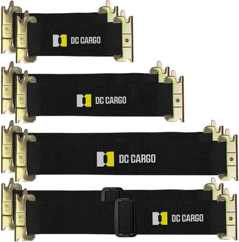 Miniatura 8 de DC Cargo Mall Correas E Track – Paquete de 4 – Correas de amarre ajustables y estándar resistentes de 12 a 22 pulgadas, compatibles con accesorios