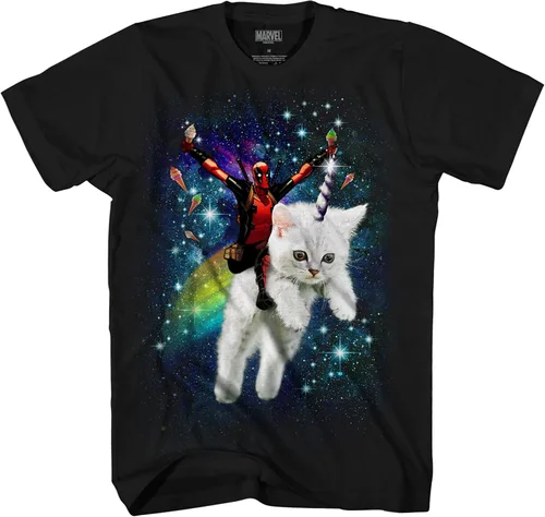 Miniatura 5 de Marvel Deadpool Space Trip Unicorn Kitty - Camiseta para adulto