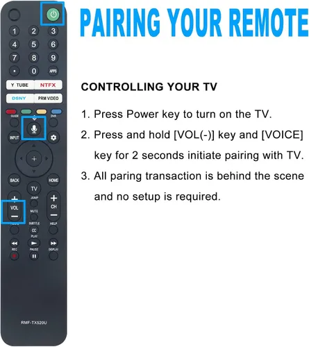 Miniatura 3 de Nuevo control remoto de voz de repuesto RMF-TX520U para Sony Bravia LCD TV XR-65A80J XR-65X90J XR-77A80J KD-75X80J KD-43X85J KD-50X85J KD-85X85J