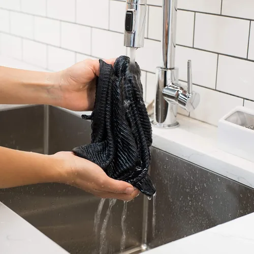Miniatura 4 de Now Designs Ripple - Juego de 4 paños de cocina, color negro