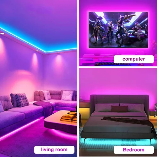 Miniatura 7 de Luces LED para retroiluminación LED de TV, tira de luz LED de TV de 13.1 pies para luces de TV de 45 a 60 pulgadas que cambian con retroiluminación