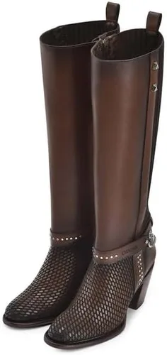 Miniatura 7 de Cuadra Botas altas para mujer en piel auténtica marrón 4V03RS