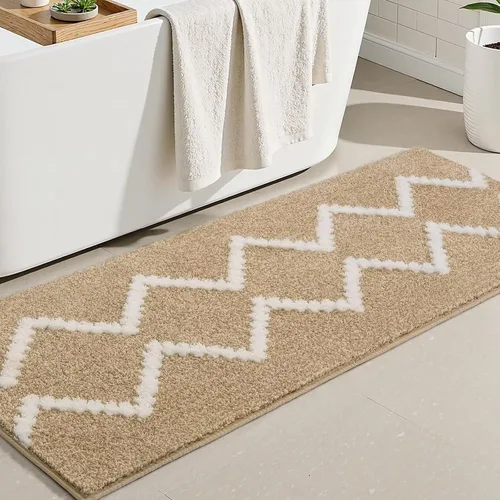 Miniatura 30 de DEXDE Alfombras de Baño Corredor 24x47 pulgadas Alfombra de Baño Larga Antideslizante Suave Lavable Alfombras de Baño Grandes para Baño Dormitorio