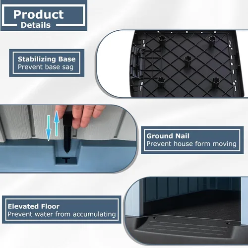 Miniatura 5 de LEMBERI Casa de perro de plástico impermeable duradera para perros de tamaño pequeño a mediano, caseta para perros para interiores y exteriores