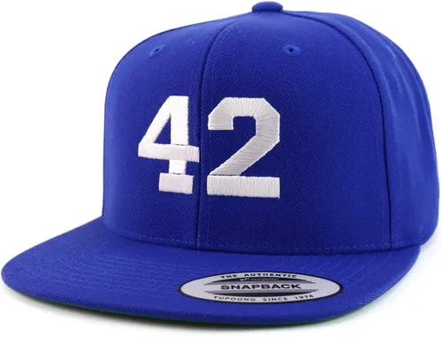 Miniatura 6 de Trendy Apparel Shop Gorra de béisbol bordada con pico plano bordado de hilo blanco número 42