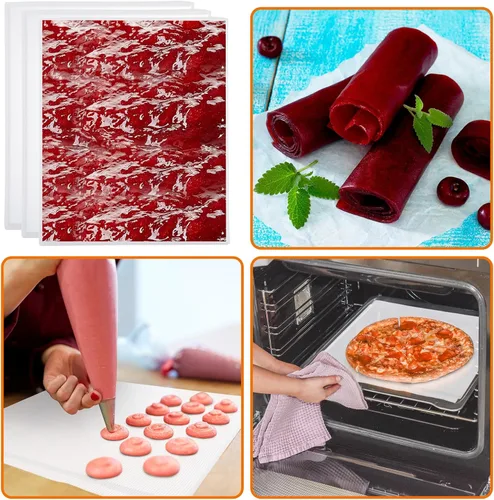 Miniatura 5 de Thenshop 8 bandejas deshidratadoras de silicona con borde y 10 alfombrillas deshidratadoras de malla, antiadherentes, reutilizables, para frutas