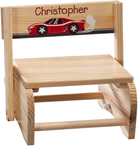 Miniatura 7 de Banqueta infantil personalizada 2 en 1 y silla, personalizada con el nombre del niño, diseño de dinosaurio