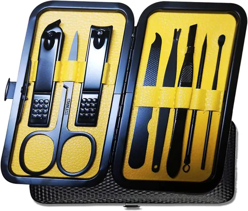 Miniatura 8 de Kit de manicura y pedicura 18 en 1, cortador de uñas de acero inoxidable de alta precisión, tijeras afiladas para hombres y mujeres, tijeras Azul_18