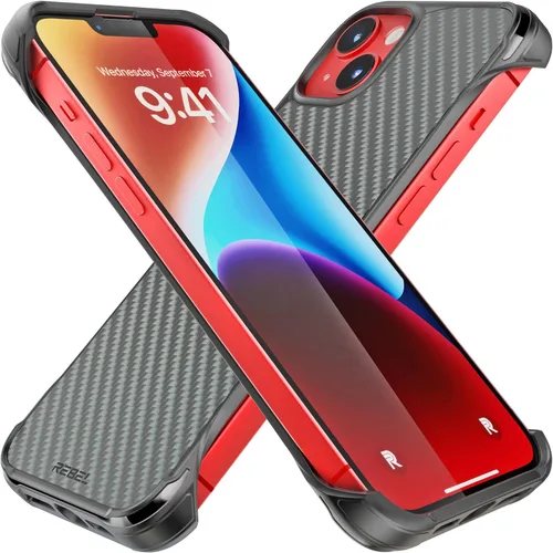 Miniatura 15 de REBEL Funda para iPhone 14 Plus [Serie de fibra de aramida Gen-4] Fuerte compatible con MagSafe, esquinas protectoras a prueba de golpes, botones