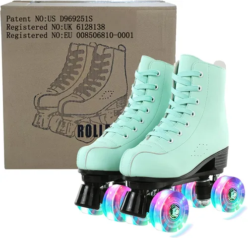 Miniatura 7 de Jessie - Patines de piel sintética ajustables de cuatro ruedas de alta calidad para mujeres, hombres, niños y niñas - Interior y exterior Rueda
