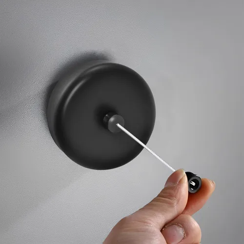 Miniatura 2 de SUS304 Tendedero retráctil con cuerda de ropa de nylon ajustable para cuarto de baño Lavandería Hoteles (negro)