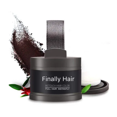 Miniatura 2 de Finally Hair Fibras de cabello rubio oscuro impermeables y corrector de pérdida de cabello, cobertura gris, creador de línea de cabello, potenciador