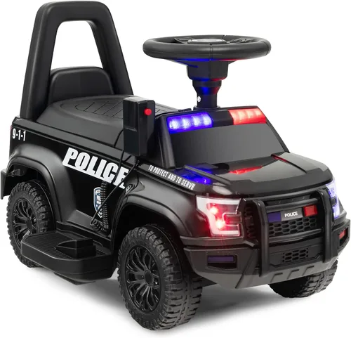 Miniatura 10 de HONEY JOY Coche de Paseo con Fabricador de Burbujas, Coche de Bomberos de Empuje para Niños Pequeños con Bocina, Música, Luces, Almacenamiento Bajo