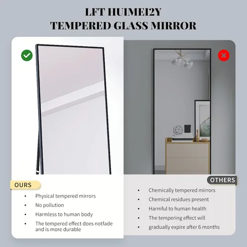 Miniatura 3 de LFT HUIMEI2Y - Espejo de longitud completa de 71 x 32 pulgadas, para colocar de pie, colgar o apoyar contra el suelo, espejos templados, espejo