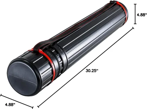 Miniatura 7 de U.S. Art Supply Tubo grande para póster – telescópico ajustable de 30-1/4 a 47-3/4 pulgadas – Tubo de almacenamiento duradero de 4-7/8 pulgadas