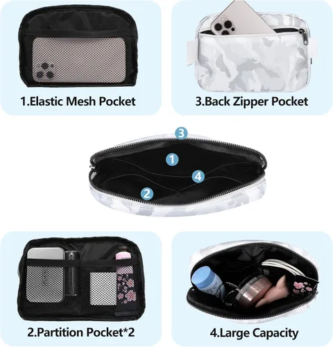 Miniatura 167 de Riñonera cruzada para mujeres y hombres, bolsa para cinturón para senderismo con correa ajustable, riñonera para correr, entrenamiento, deportes
