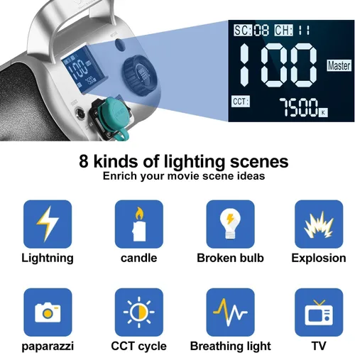 Miniatura 6 de GVM - Kit de luz de video de 300 W, iluminación continua para fotografía con caja de luz y soporte Bowens, 2700 ~ 7500 K, 112000 Lux@1.6 ft luz