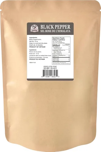 Miniatura 2 de 52USA Granos de pimienta negra entera, 12 onzas (paquete de 1), granos de pimienta para molinillo de repuesto, sin gluten, kosher, totalmente