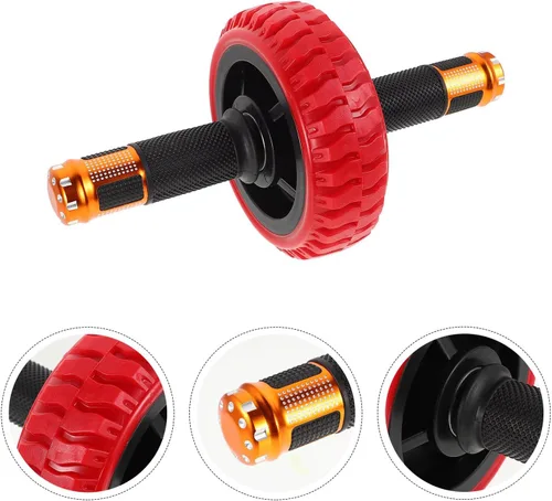 Miniatura 8 de Rueda ergonómica para abdominales para gimnasio en casa con asas antideslizantes, construcción y resistencia constante para entrenamiento muscular