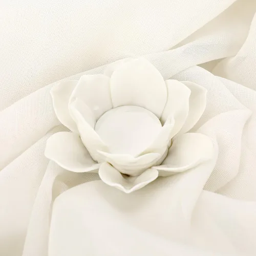 Miniatura 6 de OwnMy Portavelas de Flor de Loto de Cerámica de 4.5 Pulgadas, Portavelas de Pétalos de Loto, Candelabro, Portavelas Votivo de Flor para Velas de Té