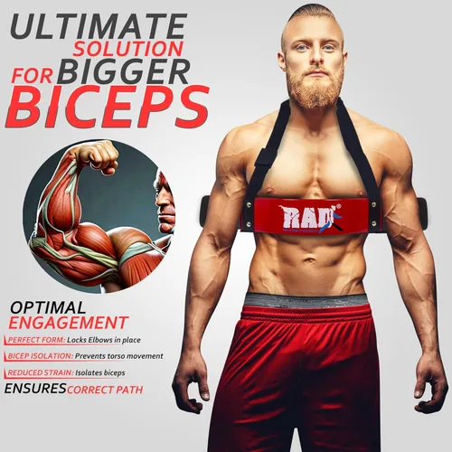 Miniatura 4 de RAD Arm Blaster para bíceps y tríceps – Construye brazos potentes con el aislador de soporte de rizo de bíceps – Máquina de flexión de bíceps Verde