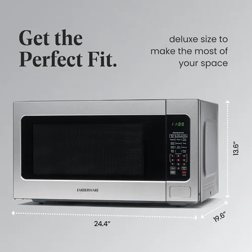 Miniatura 4 de Farberware - Horno microondas de encimera de 2.2 pies cúbicos – 1100 vatios de potencia, configuraciones de cocción automática con sensor Acero
