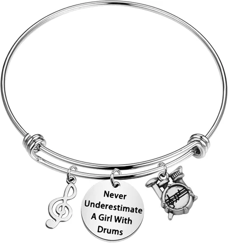UJIMS Regalo inspirador de batería para niñas, pulsera de batería para batería, músico, banda de jugador, regalos