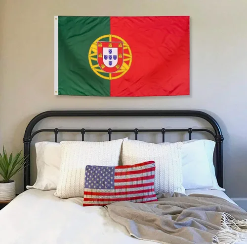 Miniatura 2 de DANF - Bandera de Portugal de poliéster de 3 x 5 pies, resistente a la decoloración, ojales de latón, cabecera de lona, banderas nacionales