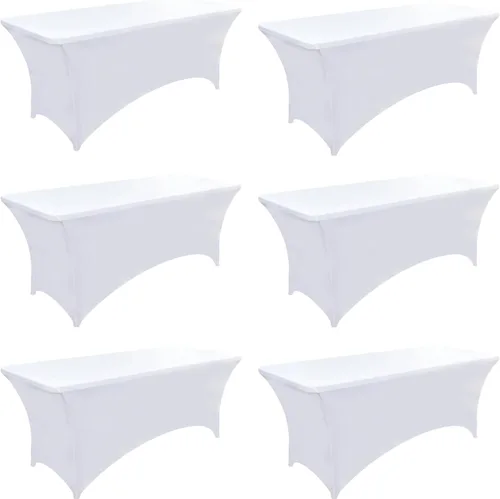 Miniatura 18 de Paquete de 2 Cubiertas de Mesa de Spandex de 4 pies para Mesas Plegables Rectangulares - Manteles Elásticos Ajustados Resistentes a las Arrugas
