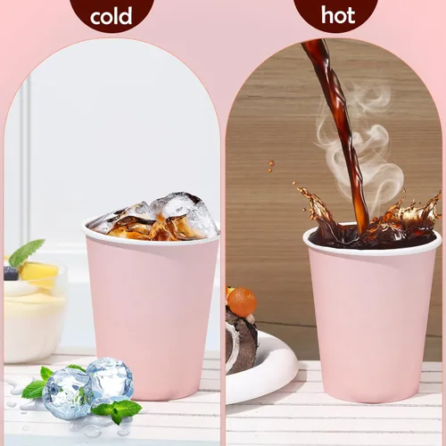 Miniatura 5 de Lallisa 200 vasos de papel desechables de 9 onzas para café, para té, bebidas, bebidas calientes, bebidas frías, revelación de género, Día