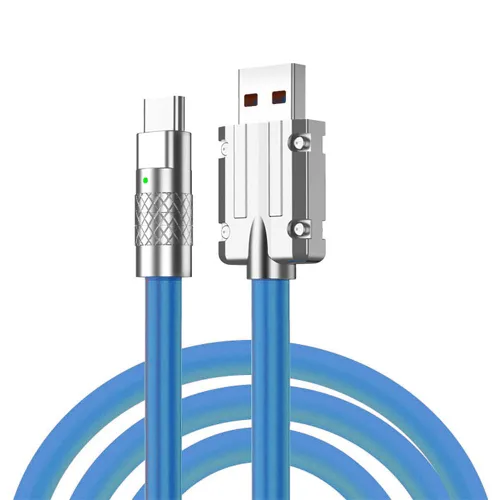 Miniatura 12 de cablecc Tipo A USB-A a USB-C Silicona Líquida Ultra Suave 120W Power USB2.0 Datos Cable Naranja Carga Rápida para Computadora Portátil Tableta