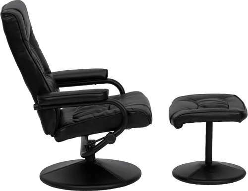 Miniatura 5 de Flash Furniture Rachel - Silla reclinable de LeatherSoft contemporánea multiposición con otomana, silla reclinable giratoria de 360 grados y juego