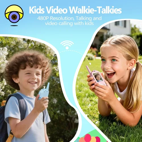 Miniatura 2 de Walkie Talkies de Video para Niños, Walkie Talkies Recargables para Niños Paquete de 2, Juguetes de Interior y Exterior para Juegos Fiestas