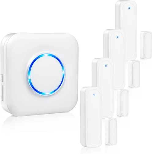 Miniatura 14 de Satisure - Timbre de puerta inalámbrico con sensor de puerta cuando se abre la puerta con rango de 600 pies, 58 campanillas, 5 niveles de volumen