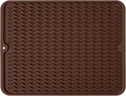 Miniatura 29 de Tapete de silicona para secar platos, antideslizante, fácil de limpiar, tapete escurridor de platos grande resistente al calor para encimera