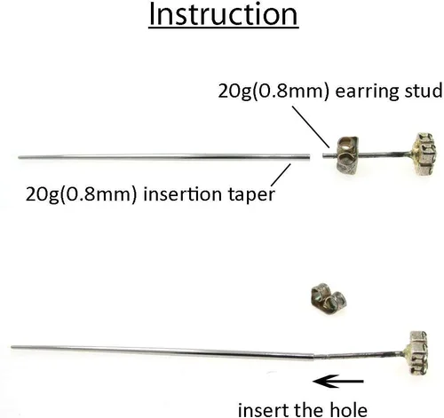 Miniatura 4 de NewkeepsR 20G18G16G14G12G10G8G6G4G2G0G00G 316L Pin de inserción de acero para orejanarizombligopezónlabio y ceja, herramienta auxiliar