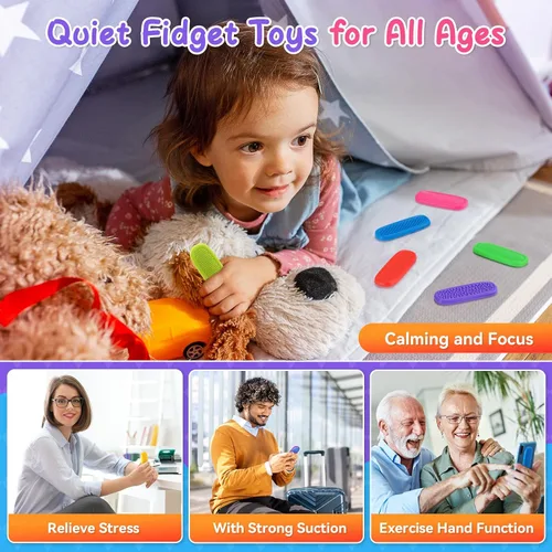 Miniatura 7 de Juguetes sensoriales antiestrés para niños y adultos, paquete de 8 tiras sensoriales para autismo, TDAH y artículos de alivio de ansiedad