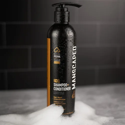 Miniatura 9 de MANSCAPED® Champú y acondicionador 2 en 1, fórmula UltraPremium infundida con algas marinas, agua de coco, aloe para nutrir e hidratar el cabello