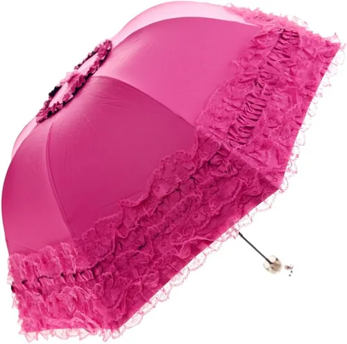 Miniatura 15 de Honeystore Paraguas plegable a prueba de rayos ultravioleta Princess Lace Parasol con cúpula anti-UV