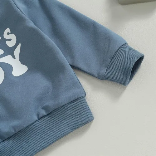 Miniatura 6 de Conjunto de sudadera con letras y pantalones deportivos para bebé recién nacido, para otoño e invierno